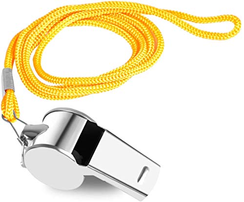 OBKJJ Coach Whistle,35Pack Football Referee Whistle with Lanyard for Emergency Sports Training Referee1 (Silver) (Silver) (Stainless Steel)