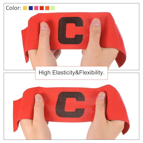 PATIKIL Soccer Captain Armband, 4 Pcs Nylon Elastic Protective Arm Badge for Youth Adult Team Training - color: Blue