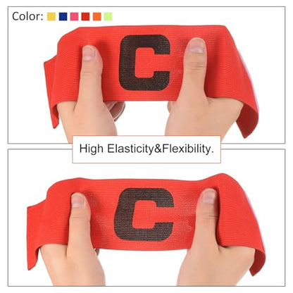 PATIKIL Soccer Captain Armband, 4 Pcs Nylon Elastic Protective Arm Badge for Youth Adult Team Training - color: Blue