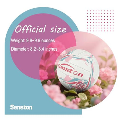 Senston Pink Volleyball Official Size 5 - Waterproof Indoor/Outdoor Soft Volleyball for Beach Play, Game,Gym,Training