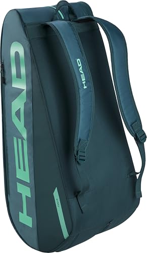 HEAD Tour Racquet Bag L (9R) Tennis Bag - Holds Up to 9 Racquets, CCT+ Climate Control Technology, 2 Main Compartments, Shoe Pocket & Backpack Carry System - color: Green