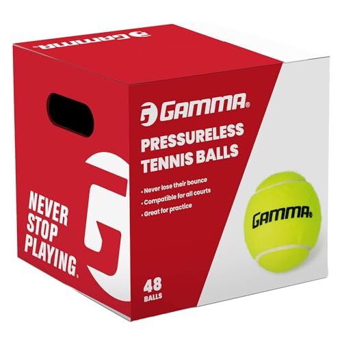 GAMMA Sports Pressureless Tennis Balls Box - Ideal for Practice, Teaching, and Training with High-Visbility Felt - Indoor and Outdoor Court Play - 48 and 75 Pack Sizes - style: Box of 48