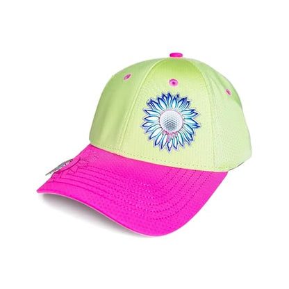 Ladies Adjustable Hats - Tee Holder with Tees & Bill Magnet with Ball Marker - 100% Custom Made - color: Sorbet Bonk, style: Offset
