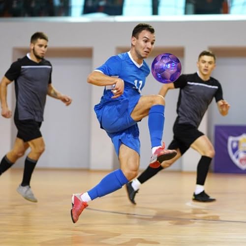 EVZOM Futsal Ball,Futsal Soccer Ball Size 4 for Adult Indoor Training(Purple)