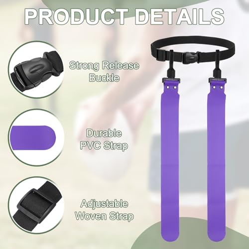 Flag Football, Adjustable Flag Football Belts with Belt and Flags Easy Tear Away - color: Purple