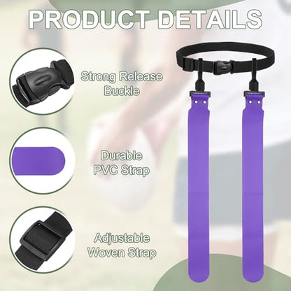 Flag Football, Adjustable Flag Football Belts with Belt and Flags Easy Tear Away - color: Purple