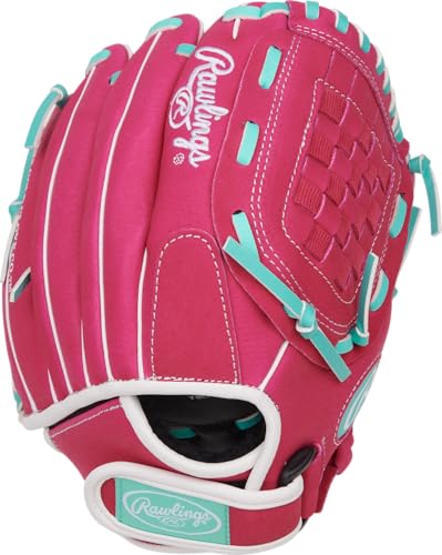 Rawlings | Sure Catch Series Youth Softball Glove - color: Pink / Mint, size: 10.5"