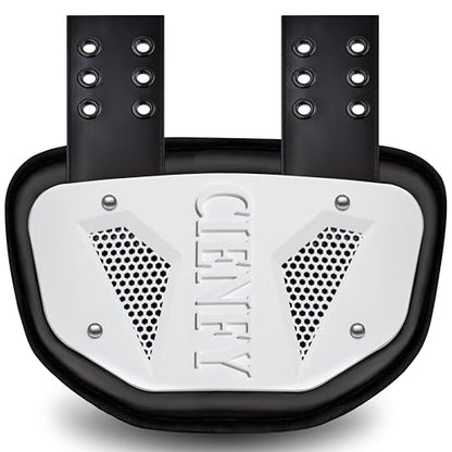 Football Back Plate, Lower Backplate with Hard Shell, High Impact Padding and Durable Adjustable Straps for Youth and Adults - color: White, size: Youth