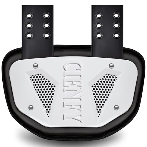Football Back Plate, Lower Backplate with Hard Shell, High Impact Padding and Durable Adjustable Straps for Youth and Adults - color: White, size: Youth