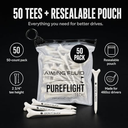 Don't Suck Collection - with Durable 4-Prong Golf Tee PureFlight Tech for Straighter and Longer Drives and Limited Edition Microfiber Magnetic Golfing Towel (16"x24")