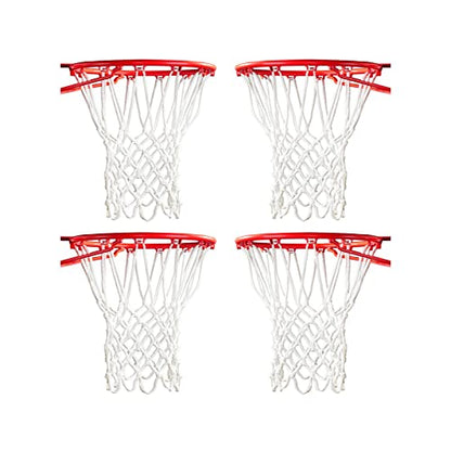 ALALAL 4 Pcs White Premium Quality Professional Basketball Net Replacement Bold Polyester Woven Rope Basketball Hoop Nets Fits Standard Indoor or Outdoor Rims 12 Loops，21inch