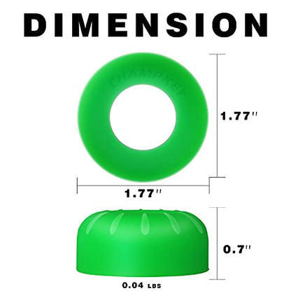 CHAMPKEY Premium Choke Up Rings 4 Pack | Reduced Hands Pain and Pressure Baseball Rings | Ideal for Baseball, Softball and Tee Ball Bat - color: Green