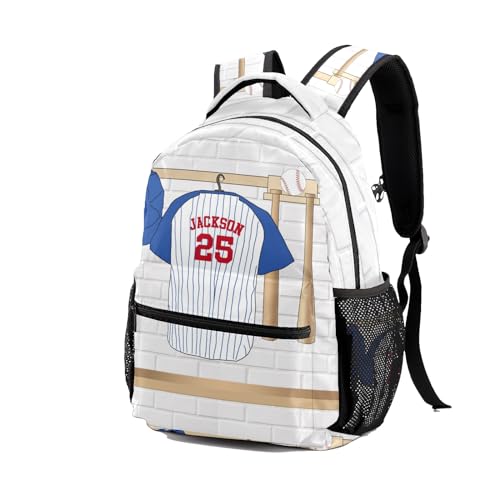 Sport Jersey Baseball Number Blue Personalized School Backpack for Teen Kid-Boy/Girl Primary Daypack Travel Bookbag - color: Option 30