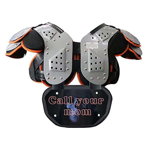 Runxrocy Football Back Plate Rear Back Protector Football Low Back Pad for Adult & Youth Players - size: Youth (Age Under 12), style: Call Your Mom