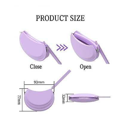 2 Pack Silicone Retainer Case with Vent Holes Lanyard Aligner Case Cute Portable Container Holder Night Guard Case for Travel Girl Women Men Kids (Purple+Pink) - color: Purple+Pink