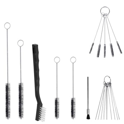 17pcs Multi-Purpose Spray Gun Cleaning Kit,Nylon Brushes Paint Gun Cleaning Kit Mini Brushes & Needles for Clean Airbrush Nozzles Spray Guns Tattoo Equipment (17)