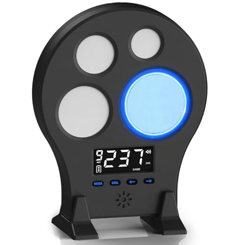 Laser Training Target - Indoor Dry Fire Shooting Target with 4-Zone Scoring Display, 3 Training Modes (Normal/Timer/Game), History Memory & Carry Case - for IIIA Laser Training Cartridges