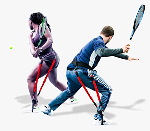 VPX Tennis Swing Trainer Increases Power, Exit Ball Velocity, Shot Accuracy, & Serve Speed, Improves Forehand, Backhand, Slice, & Compression Racket Torque, For Men, Women, Boys, Girls, & Kids - size: Waist SML (20"-30"), style: Height SML (Up to 5'3")