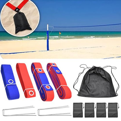 Boundary Marking Set – Professional Volleyball Court Line System | Recreational Athletic Gear for Lakefront, Playground, Park, School Gym, Family Gathering, Travel Holiday Resort, Durable Flexible