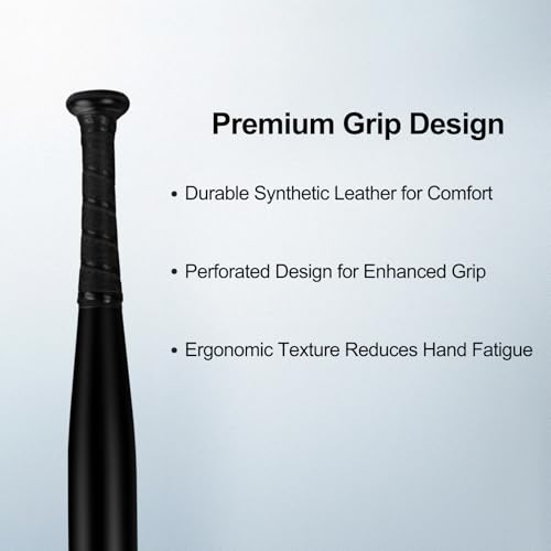 Baseball Bat, Aluminum One Hand 17-Inch Training Bat, Softball Bat, Home/Car/Self Defense, Batting Practice, Aluminum Bat, Truck Tire Checker Bat - color: Matte Black