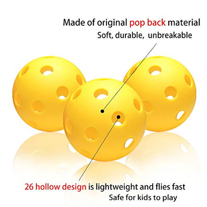 Anteer 12 Pack Plastic Baseball Practice Baseballs for Hitting, Indoor Outdoor Lightweight Balls Baseball Batting Training - color: Yellow
