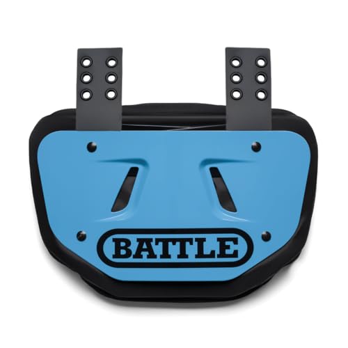 Battle Sports Football Back Plate – Hard Shell Lower Back Protector with Contoured Foam for High-Impact Protection for Youth, Kids and Adults - color: Columbia Blue, size: Adult