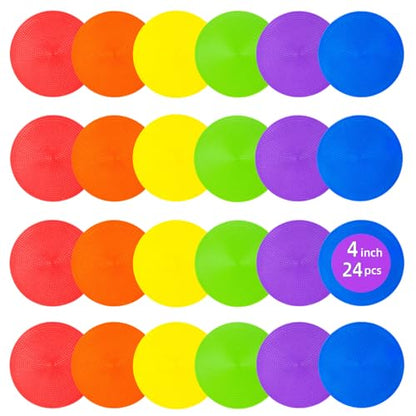 Spot Markers 9 Inch 10 Inch Non Slip Rubber Floor Markers Flat Field Cones Poly Dots for Soccer Basketball Sports Speed Agility Training and Drills
