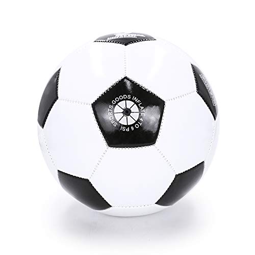 Aoneky Adult Size 5 Traditional Soccer Ball - Ships Deflated, Pump Included - color: White/Black, style: 10-Pack Deflated Ball with Pump