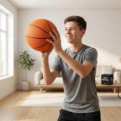 Silent Basketball Size 3/5 (22"/26") Ultra-Quiet No-Noise Indoor Training Ball, High-Density Soft Foam Easy Grip Highly Elastic Practice Ball with Individual Gift Packaging