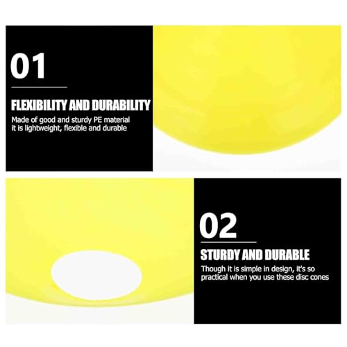 Ciieeo 12pcs Yellow Portable Disc Cones Football Training Plates Multi-Function Soccer Agility Markers for Sports Practice and Coaching