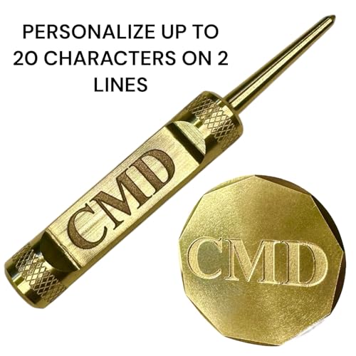 Personalized Golf Ball Marker & Golf Divot Tool - Solid Brass, 100% USA-Made Custom Golf Accessories for Men and Perfect Gifts for Golfers - style: No Bottle Opener
