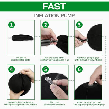 Esoes Golf Swing Ball Training Ball Golf Swing Training aid Inflatable Swing Trainer with Pump & Golf Tee Storage Pouch, Aid for Swing Correction, Prevents Chicken Wing Swing