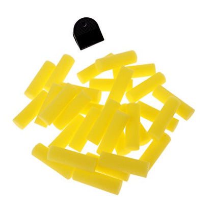 30 Pieces Table Tennis Bat Cleaner Sponges, Pong Racket Rubber Surface Maintenance Tools, Yellow Ping Pong Paddle Cleaning Sponges for Regular Care