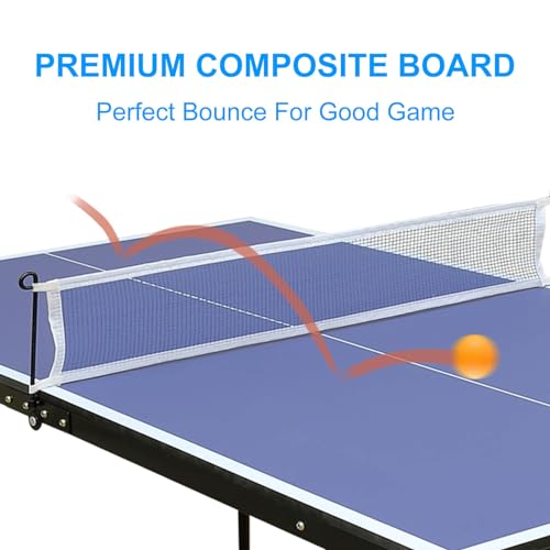 Portable Table Tennis Table, Mid-Size Ping Pong Table