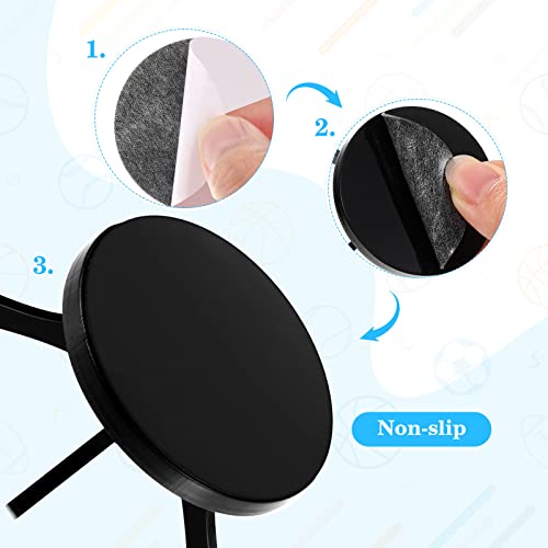 Sumind 3 Pcs Acrylic Small Ball Stand Holder Sport Ball Display Rack Baseball Display Stand with 3 Pieces Non-slip Rubber Pads for Baseball Golf Softball Tennis Spheres, Black - color: Black
