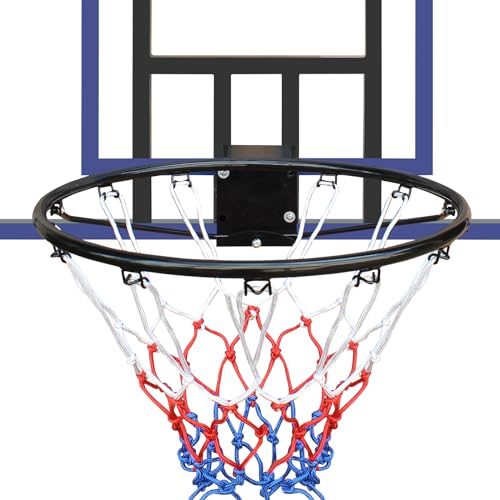 Wall-Mounted Basketball Hoop, 45 "x 29" shatterproof Back, Folding, Durable Hoop and All-Weather net for Indoor and Outdoor use