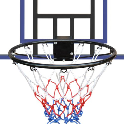 Wall-Mounted Basketball Hoop, 45 "x 29" shatterproof Back, Folding, Durable Hoop and All-Weather net for Indoor and Outdoor use