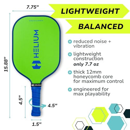 Helium Pickleball Paddles Set of 4 - USAPA Certified - Graphite Fiberglass Surface, Lightweight Honeycomb Core