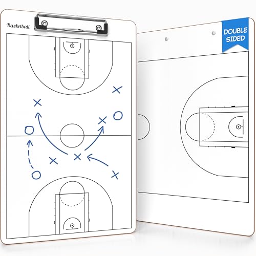 SCRIBBLEDO Basketball Dry Erase Coaching Clipboard Coach Board with Court Diagram, Double-Sided Strategy Whiteboard for Plays, Drills & Game Planning - style: Option 1