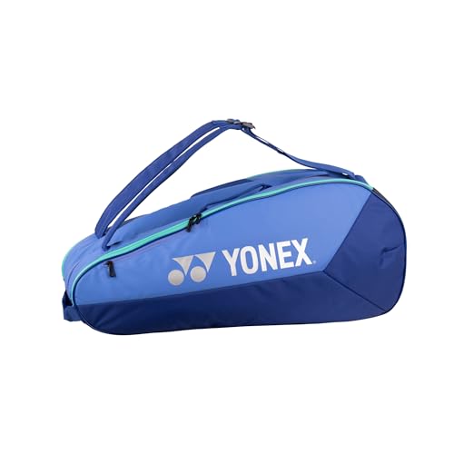 YONEX Team Racquet Bag - Badminton, Tennis and Squash Bag | Multiple Sizes & Colours | With Shoe Compartment & Backpack Function - color: blue, size: 9 Pcs