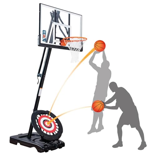 IE SPORTS Portable Basketball Hoop Outdoor 7.5-10ft Adjustable Height, 44-54 Inch Impact Backboard and Basketball Rebounder, Outdoor Basketball Hoop Goal System for Kids and Adults - style: 50" Backboard