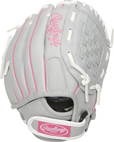 Rawlings | Sure Catch Series Youth Softball Glove - color: Grey / Pink, size: 10"