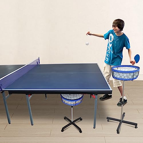 TNZMART Removeable Table Tennis Storage Multi-Ball Collector Holder Adjustable Height Pickleball Collection Basket for Training