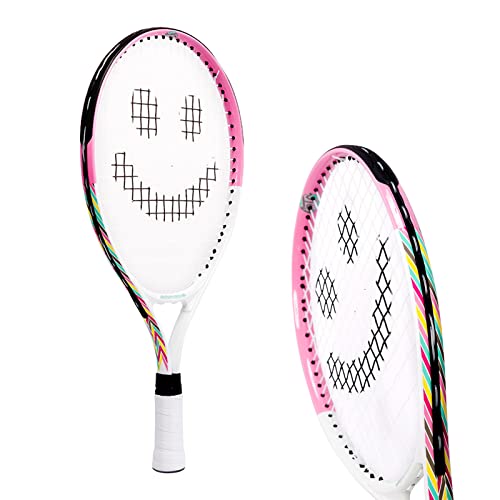 Kids Tennis Racket with Training Videos – Aluminum Youth Tennis Racket with Neoprene Handle for Children Age 5-12 – Learn Faster and Play Better by Street Tennis Club - color: Girls, size: 19