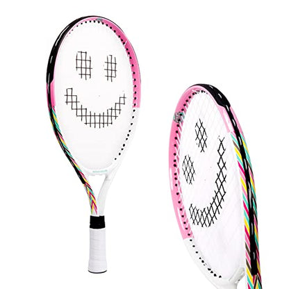 Kids Tennis Racket with Training Videos – Aluminum Youth Tennis Racket with Neoprene Handle for Children Age 5-12 – Learn Faster and Play Better by Street Tennis Club - color: Girls, size: 19