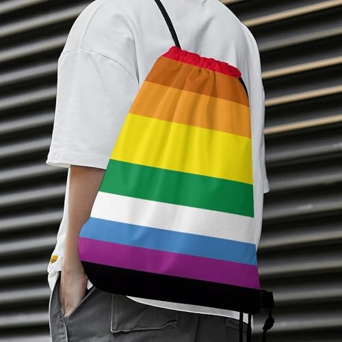 Beam Bag Large Capacity Drawstring Backpack for Volleyball Baseball Sports Workout Gear Travel Men Women, Lgbt Pride Gay Homosexual Lesbian Bisexual Bags - color: Picture (350)