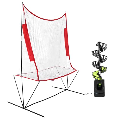 Pickleball Machine Ball Thrower with 10 Pickleballs Pickleball Practice Equipment 5 Adjustable Angles 2 Power Level for All-Levels Ages Beginners Kids Coaches