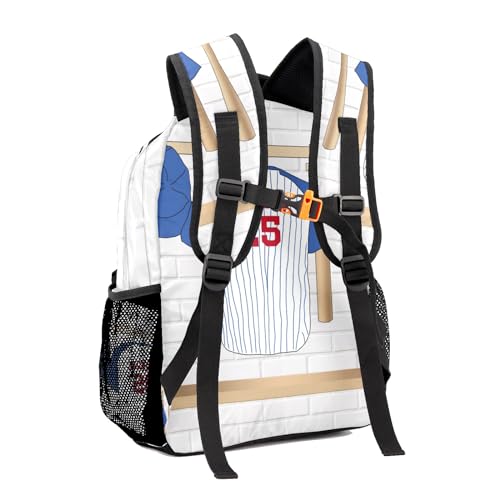 Sport Jersey Baseball Number Blue Personalized School Backpack for Teen Kid-Boy/Girl Primary Daypack Travel Bookbag - color: Option 30