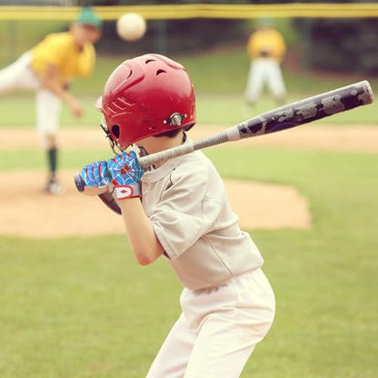 Youth Baseball & Softball Batting Gloves for Kids with Super Grip Fit - color: Spider Blue, size: Youth M/L(6in-6.5in)