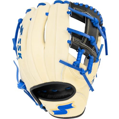 SSK Z5 Craftsman Infield Baseball Glove – 11.25” - 11.5” - 11.75” - 12” – Right & Left Hand Throw - color: Camel/Black/Royal, size: 11.5" - Right Hand Throw